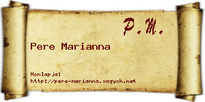 Pere Marianna névjegykártya